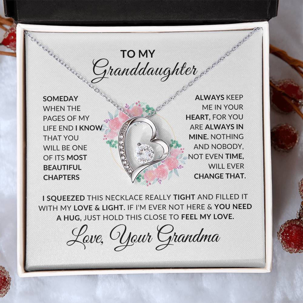 To My Granddaughter Necklace from Grandma - Special Gift for Granddaughter - Forever Love Necklace
