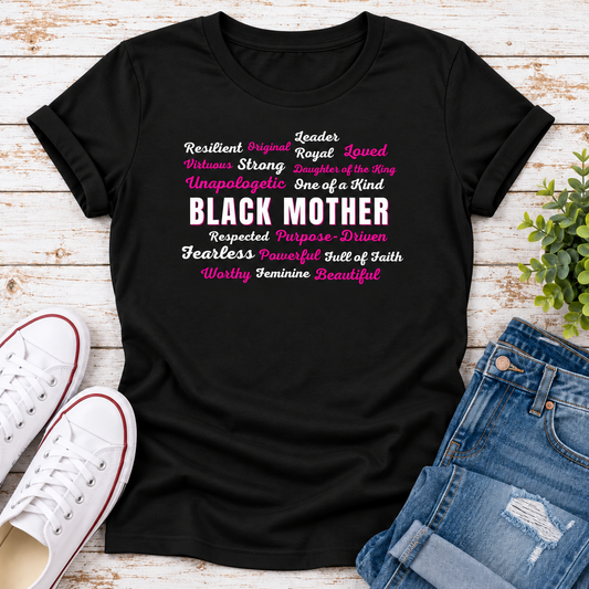 Black Mother Affirmation Ladies T-Shirt – Dark Tones