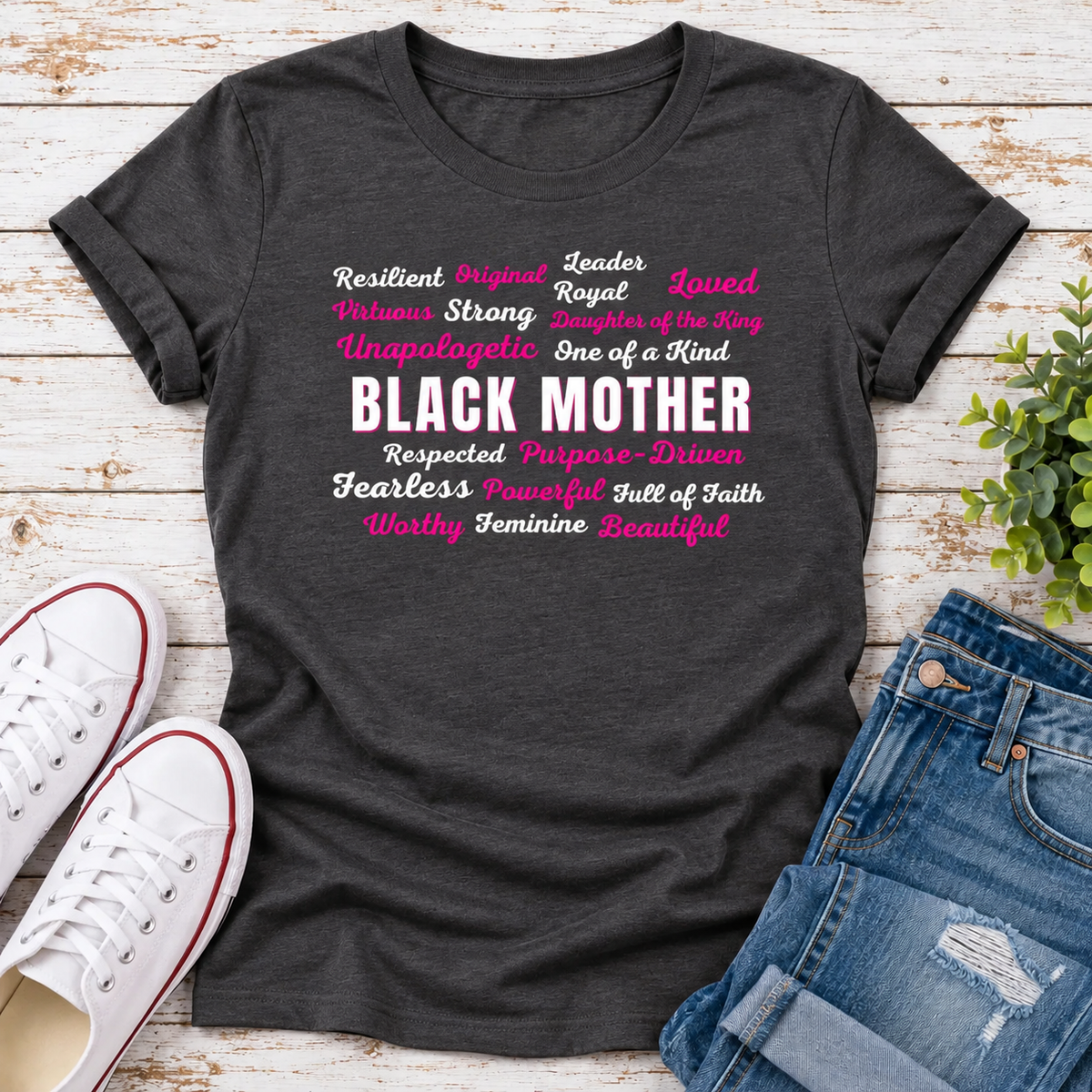Black Mother Affirmation Ladies T-Shirt – Dark Tones