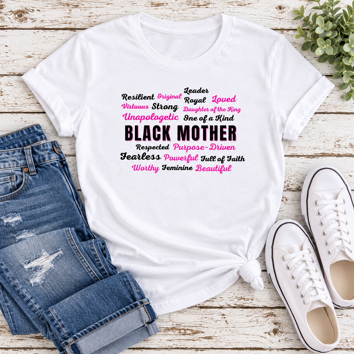 Black Mother Affirmation Ladies T-Shirt – Light Tones