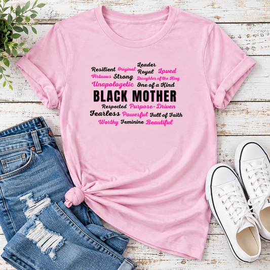 Black Mother Affirmation Ladies T-Shirt – Light Tones