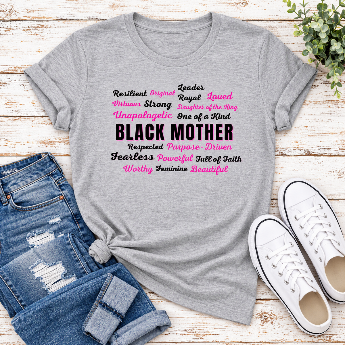 Black Mother Affirmation Ladies T-Shirt – Light Tones