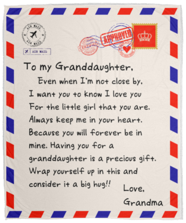 To My Granddaughter - Letter Blanket Gift - Sweet Message to My Granddaughter For A Lifetime - Love Grandma