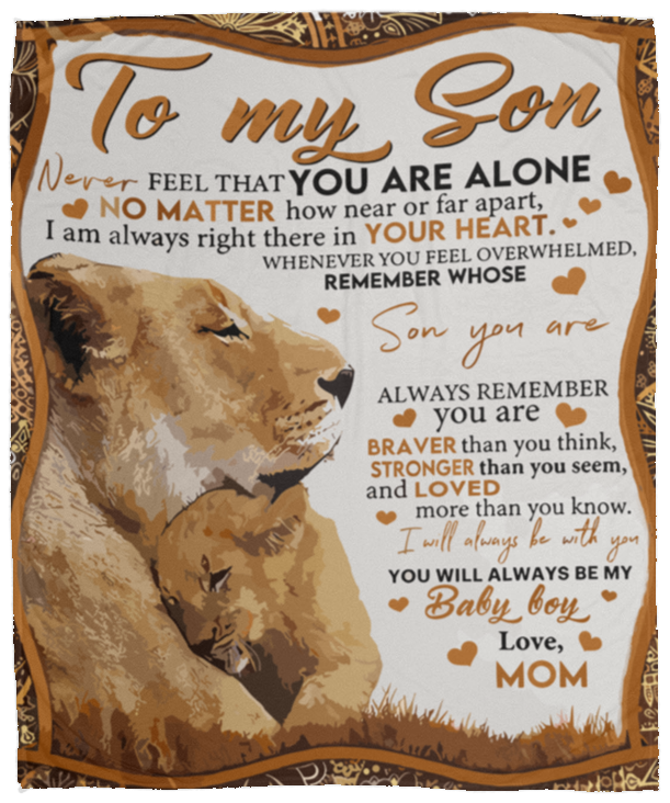 Blanket with Message - Gift to Son from Mom - Cozy Plush Fleece Blanket - 50x60