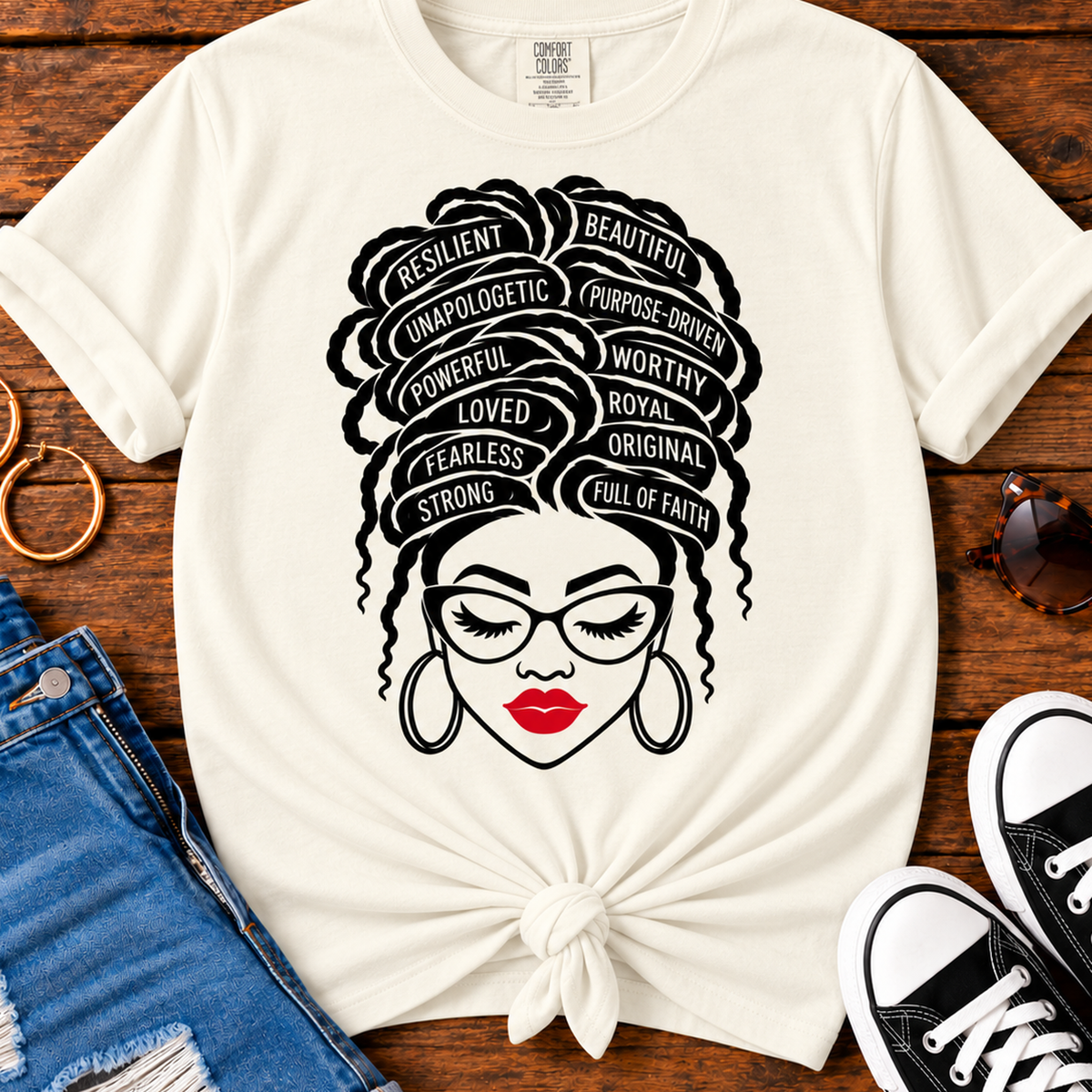 Unapologetically Beautiful Black Woman affirmation Comfort Colors Ivory T-shirt