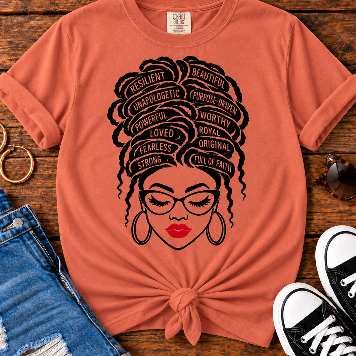 Unapologetically Beautiful Black Woman affirmation Comfort Colors Terracotta T-shirt