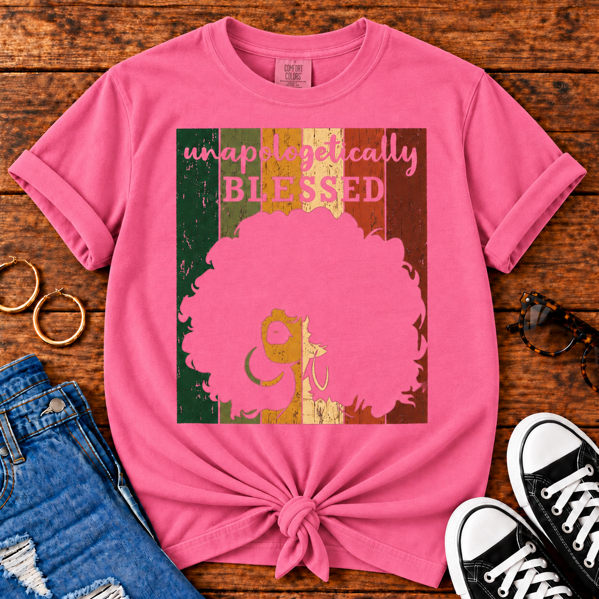 Unapologetically Blessed Comfort Colors Crunchberry T-shirt for Black women
