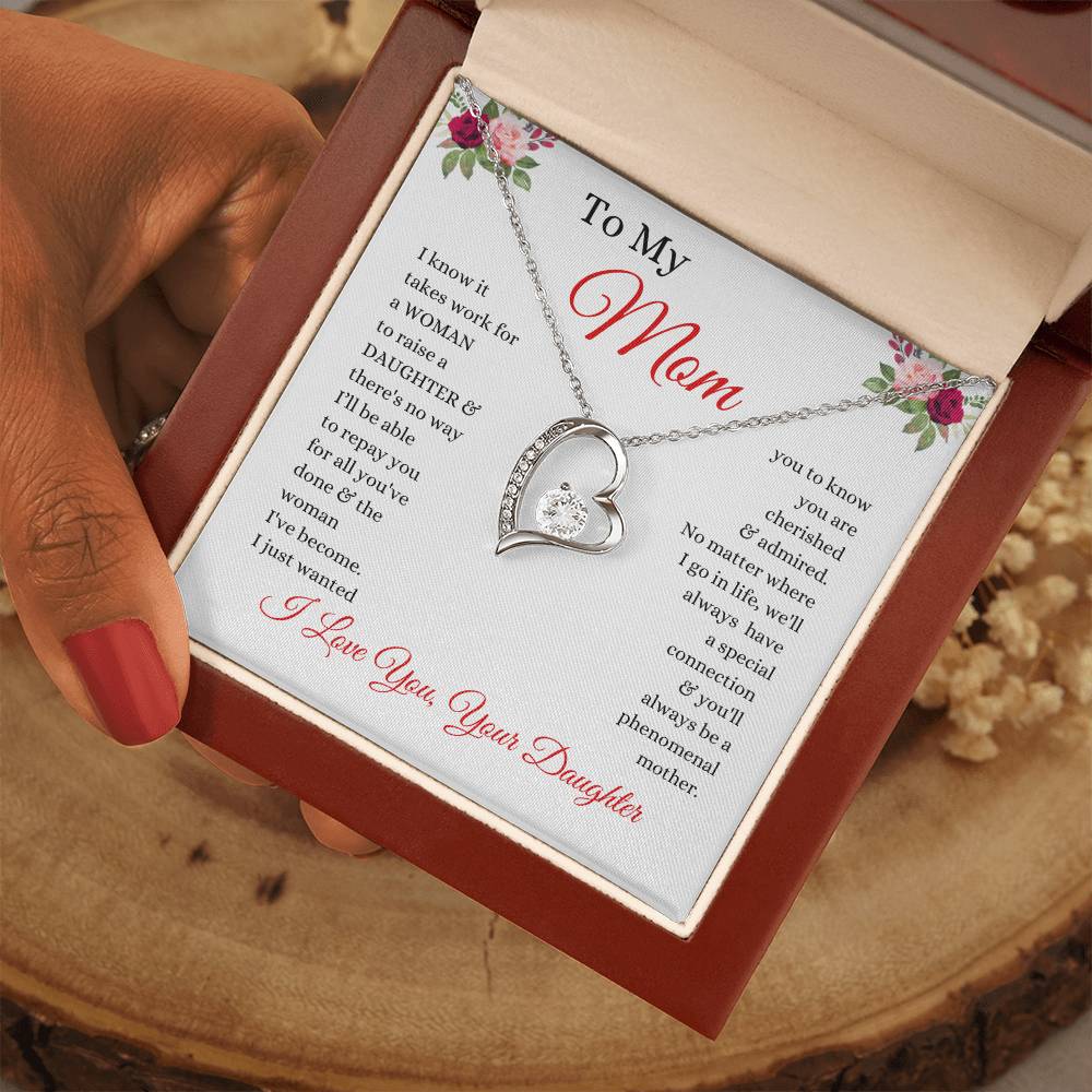 To My Mom - No Way I Can Repay You For All You've Done - Love From Daughter to Mother Forever Love Necklace