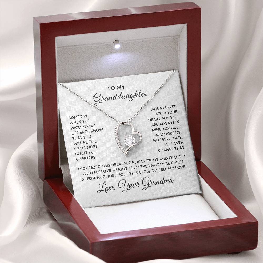 To My Granddaughter Necklace from Grandma - Special Gift for Granddaughter - Forever Love Necklace