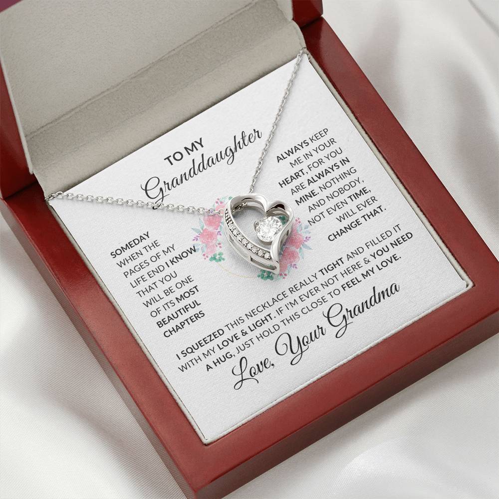 To My Granddaughter Necklace from Grandma - Special Gift for Granddaughter - Forever Love Necklace