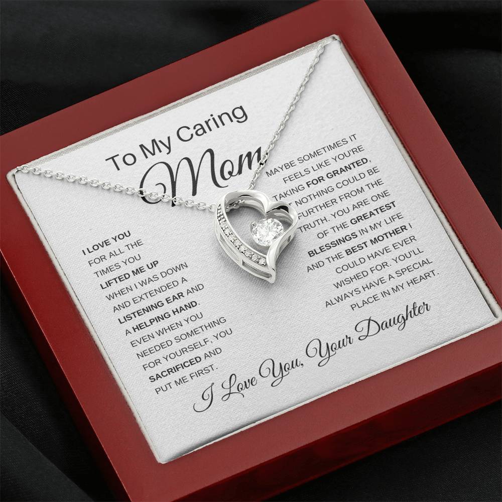 To My Mom - No Way I Can Repay You For All You've Done - Love From Daughter to Mother Forever Love Necklace