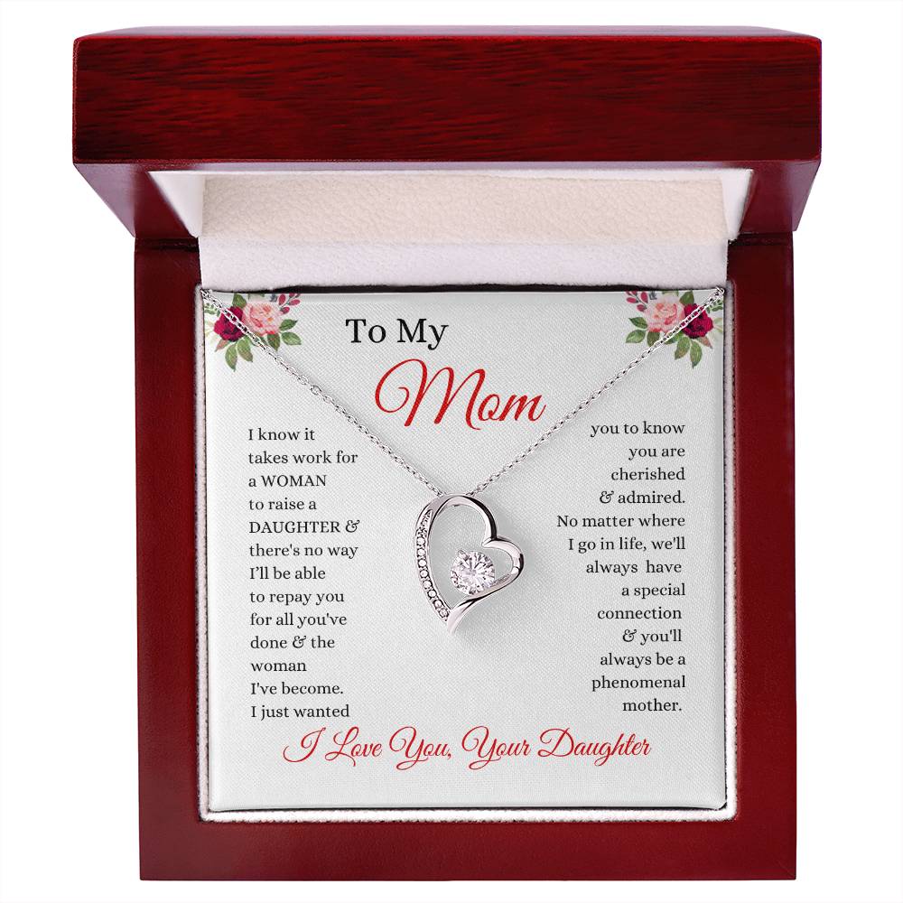 To My Mom - No Way I Can Repay You For All You've Done - Love From Daughter to Mother Forever Love Necklace