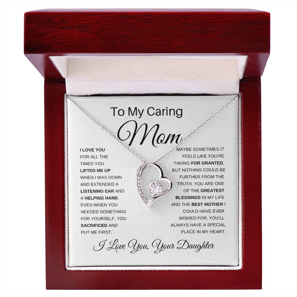 To My Mom - No Way I Can Repay You For All You've Done - Love From Daughter to Mother Forever Love Necklace