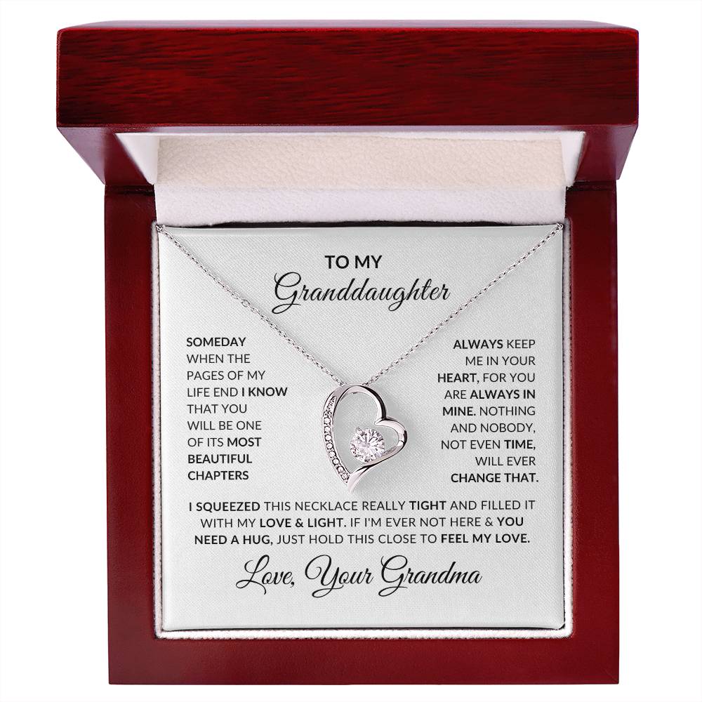 To My Granddaughter Necklace from Grandma - Special Gift for Granddaughter - Forever Love Necklace