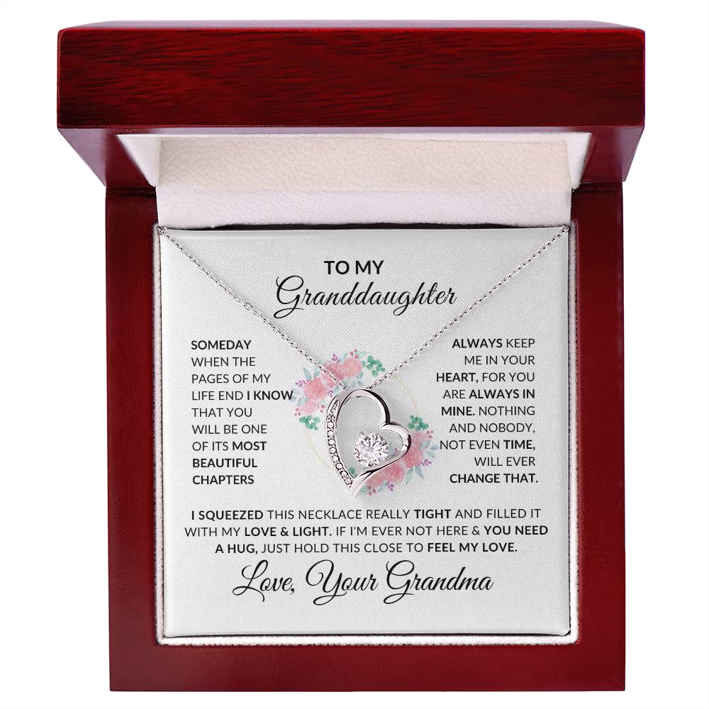 To My Granddaughter Necklace from Grandma - Special Gift for Granddaughter - Forever Love Necklace