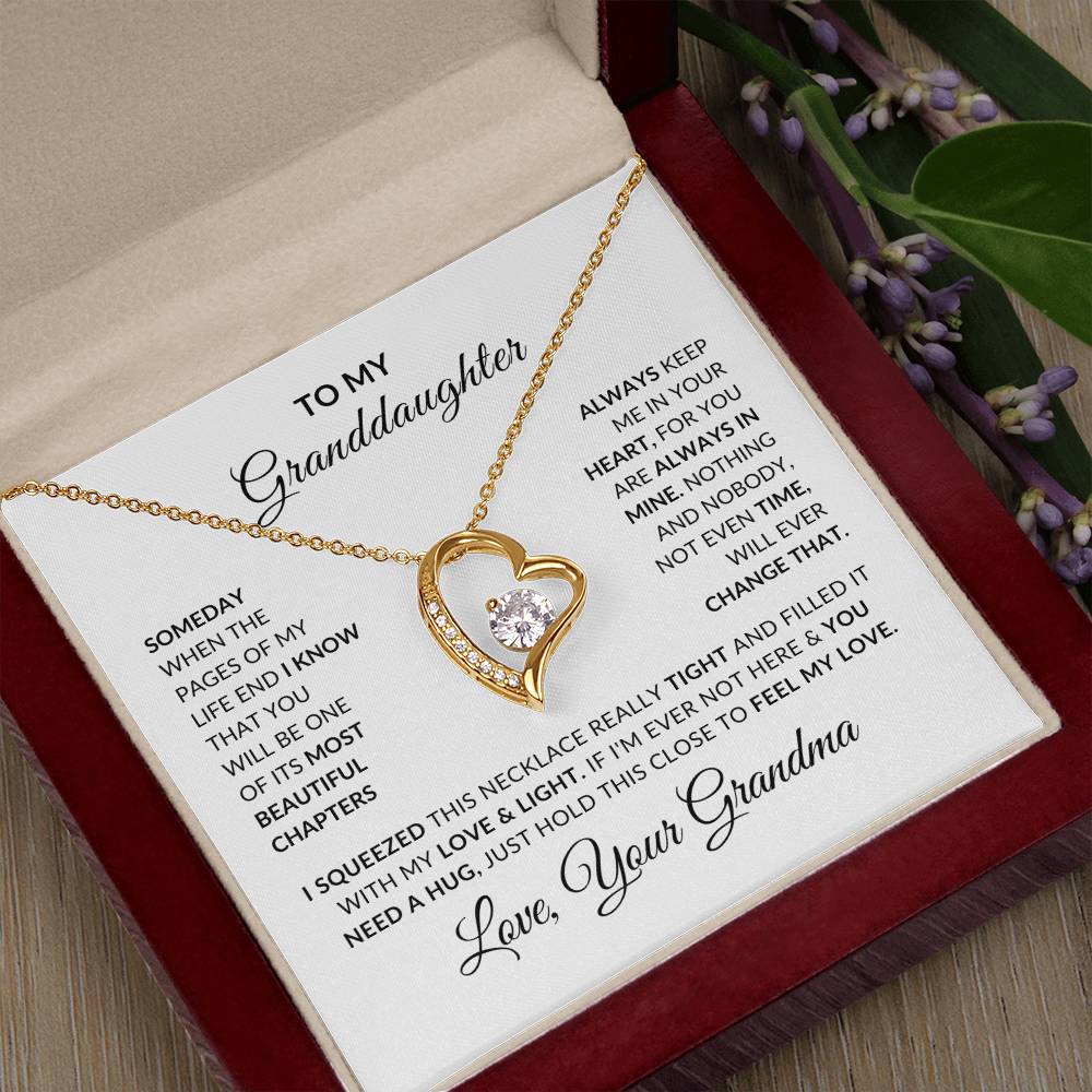 To My Granddaughter Necklace from Grandma - Special Gift for Granddaughter - Forever Love Necklace