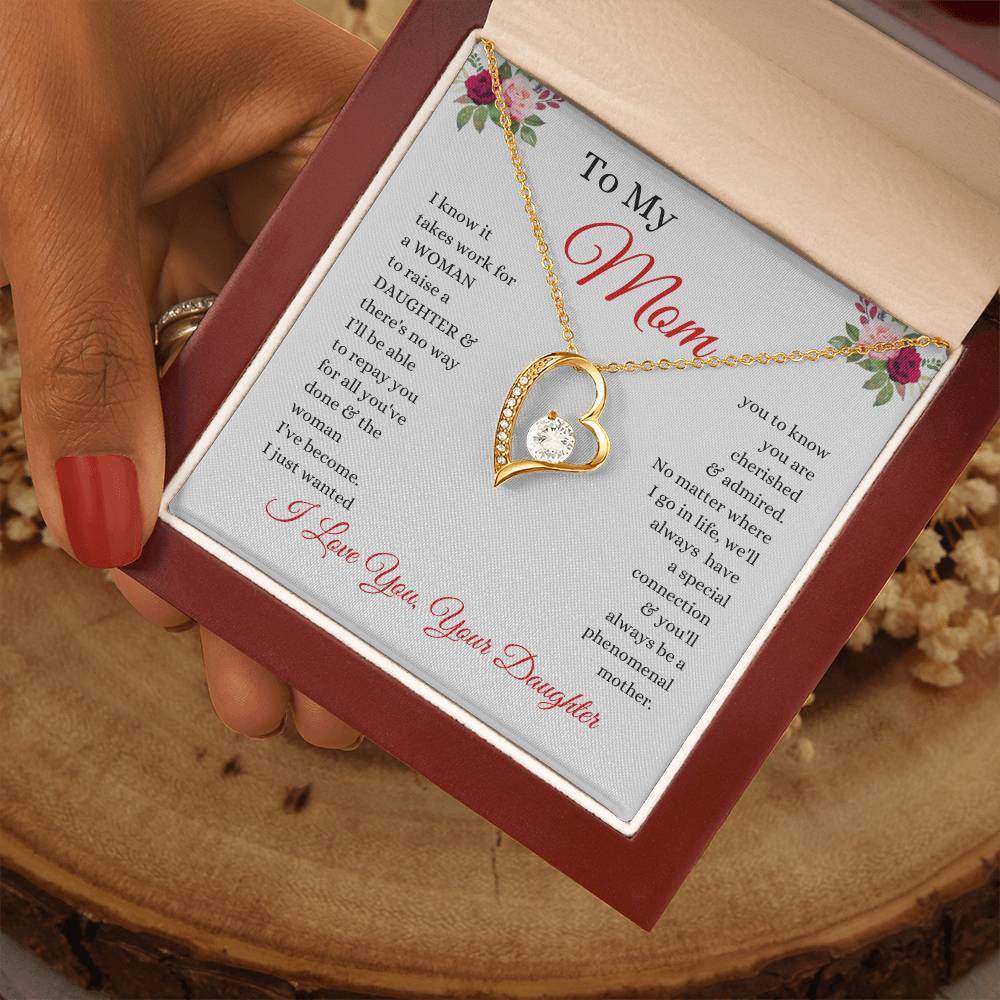 To My Mom - No Way I Can Repay You For All You've Done - Love From Daughter to Mother Forever Love Necklace