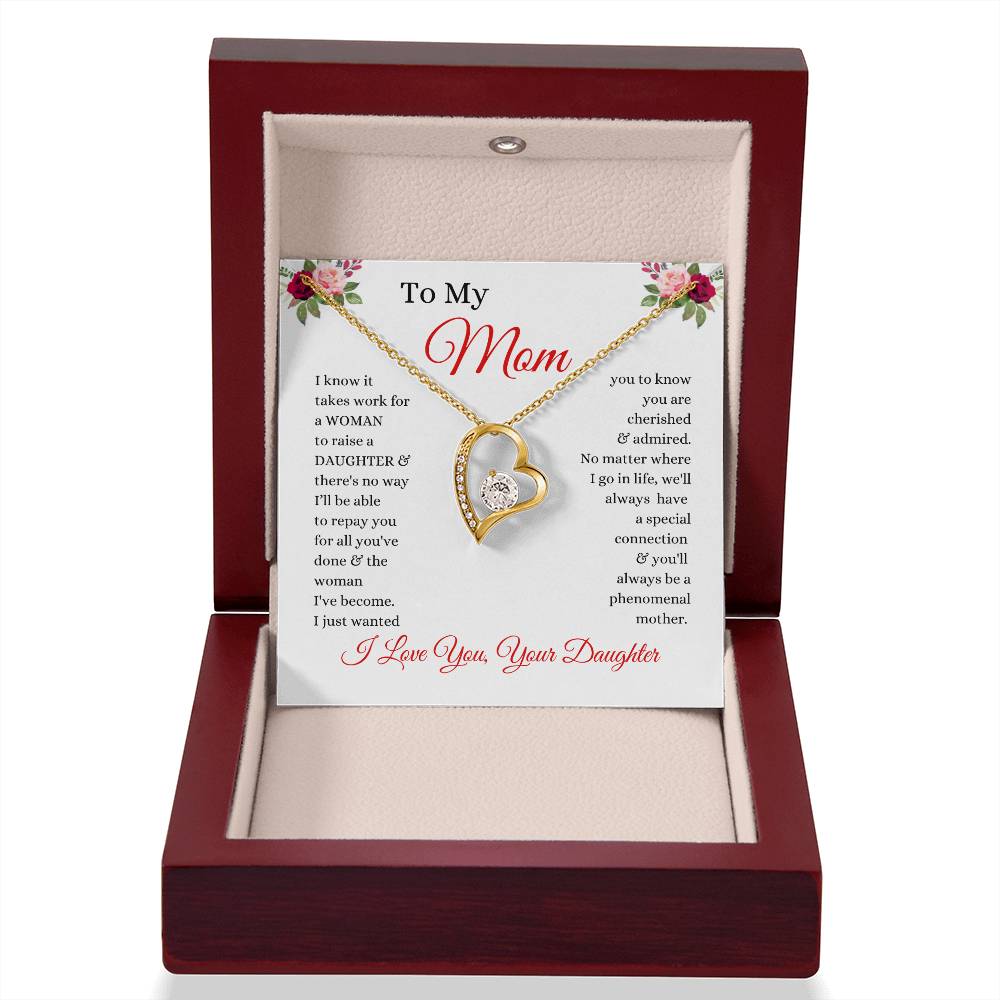 To My Mom - No Way I Can Repay You For All You've Done - Love From Daughter to Mother Forever Love Necklace