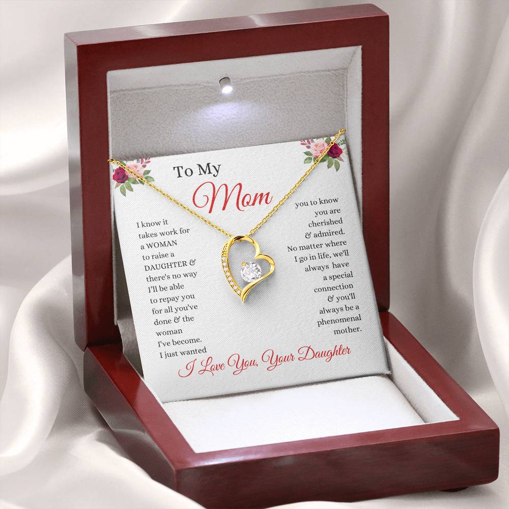 To My Mom - No Way I Can Repay You For All You've Done - Love From Daughter to Mother Forever Love Necklace