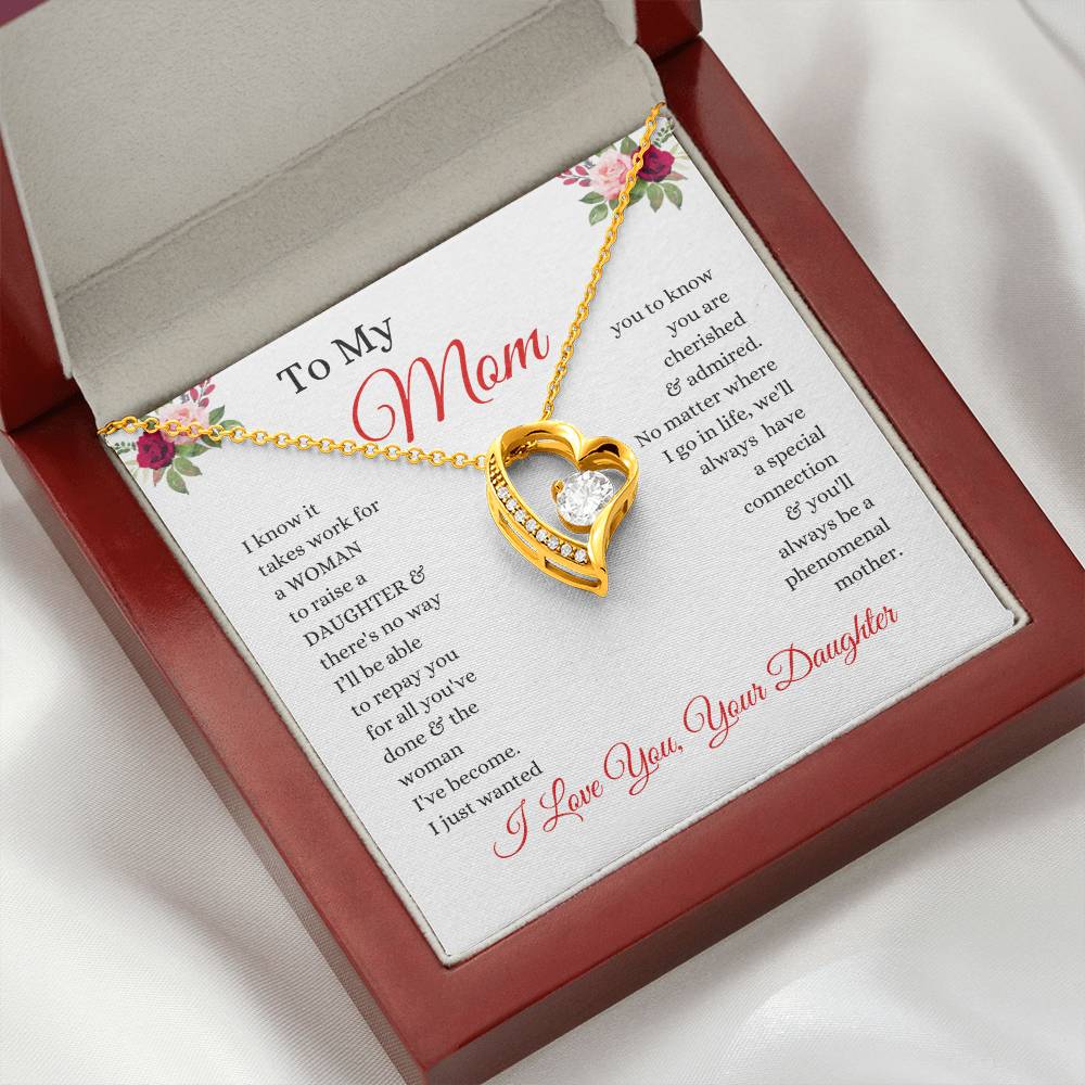 To My Mom - No Way I Can Repay You For All You've Done - Love From Daughter to Mother Forever Love Necklace