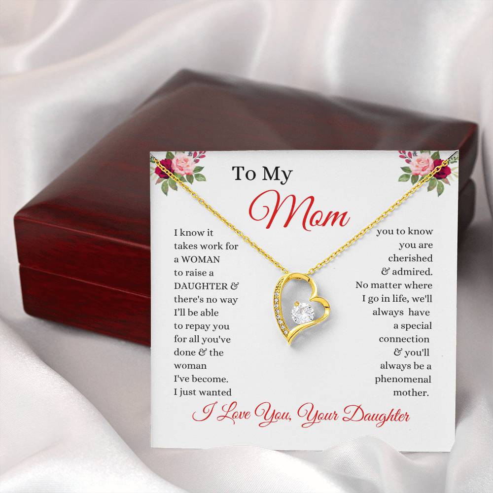 To My Mom - No Way I Can Repay You For All You've Done - Love From Daughter to Mother Forever Love Necklace