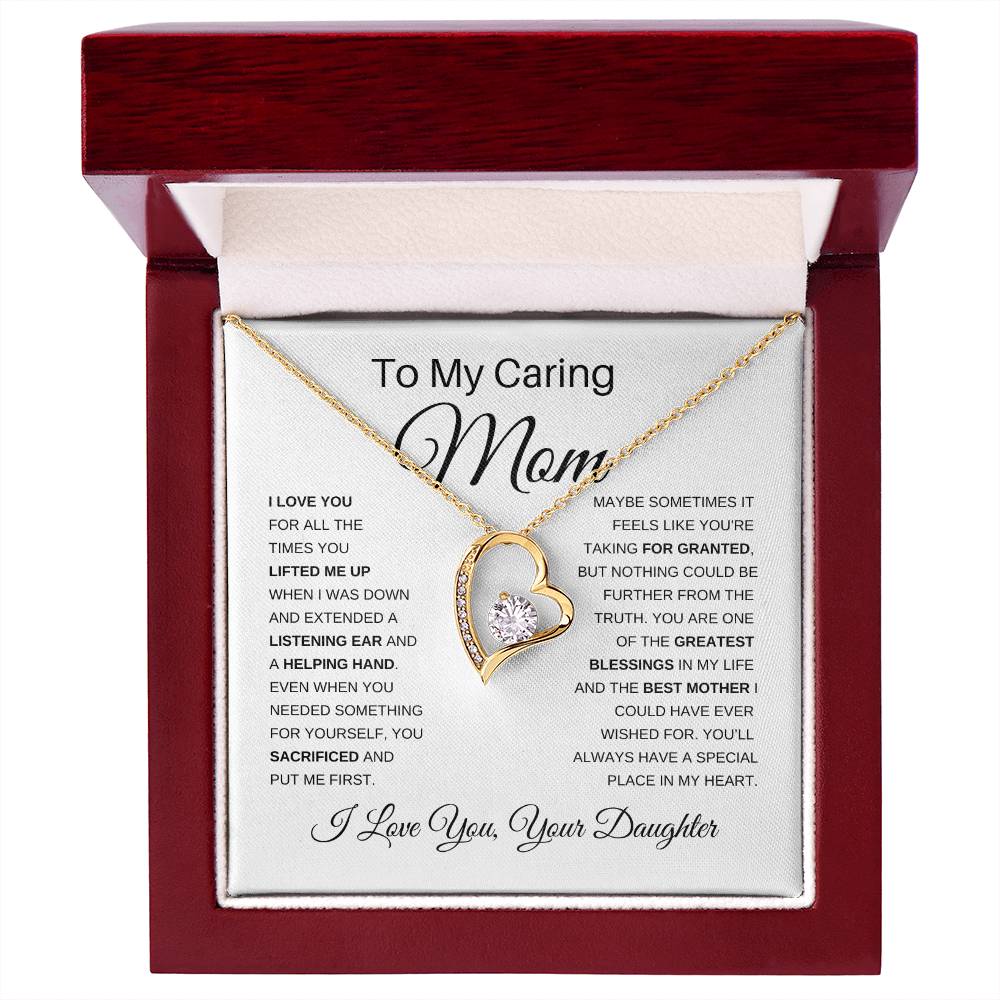 To My Mom - No Way I Can Repay You For All You've Done - Love From Daughter to Mother Forever Love Necklace