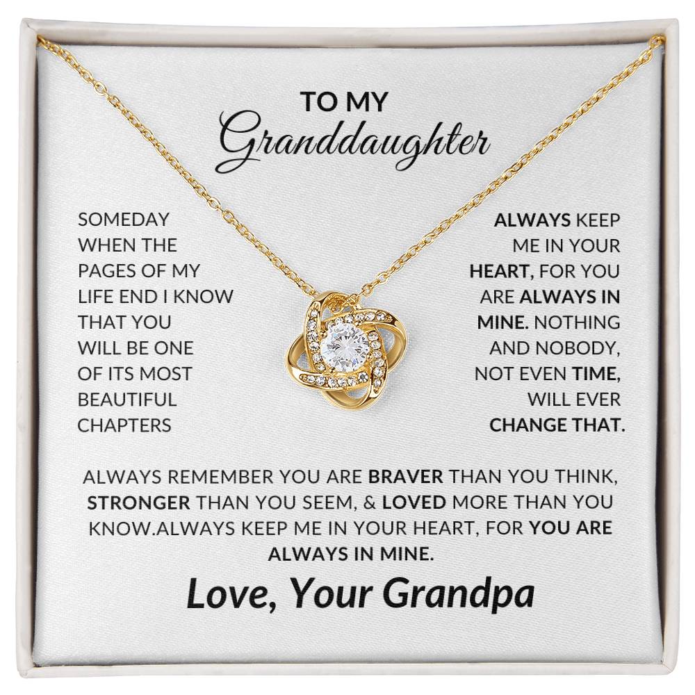 To My Granddaughter Necklace from Grandpa - Special Gift for Granddaughter - Forever Love Necklace