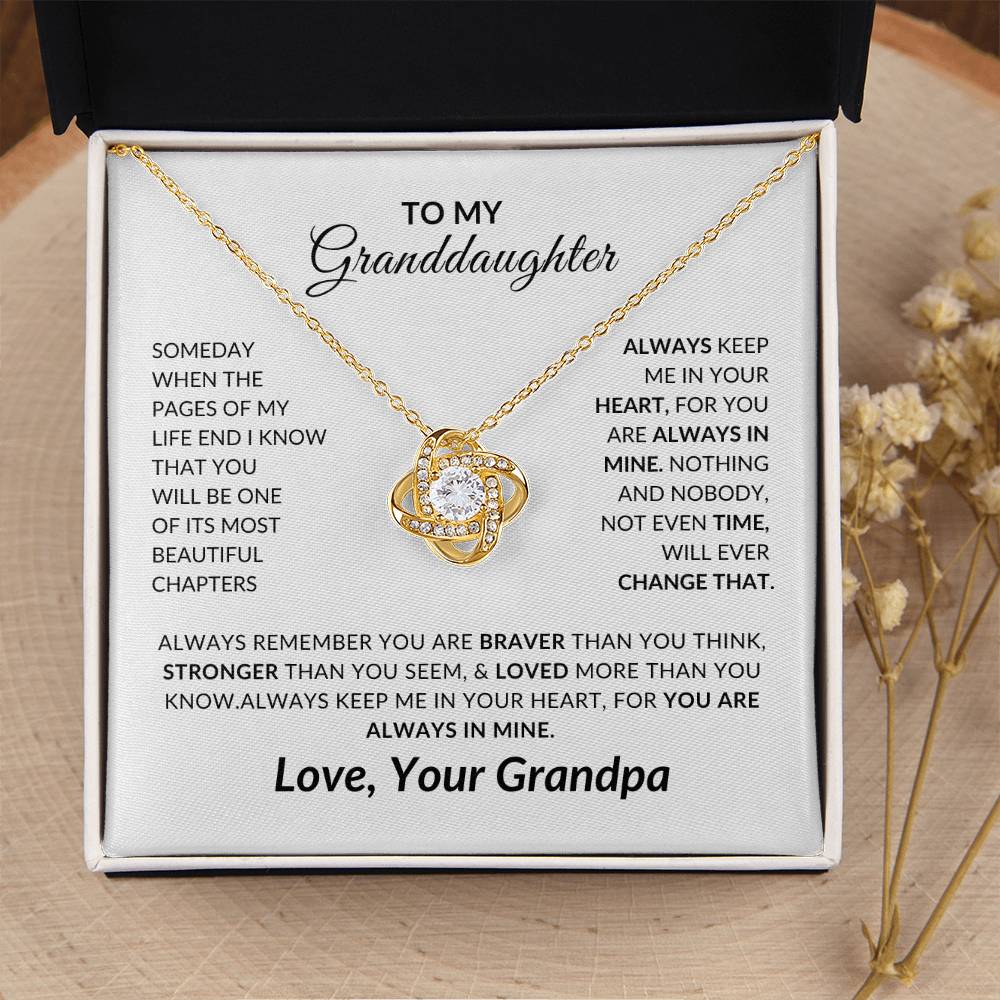 To My Granddaughter Necklace from Grandpa - Special Gift for Granddaughter - Forever Love Necklace