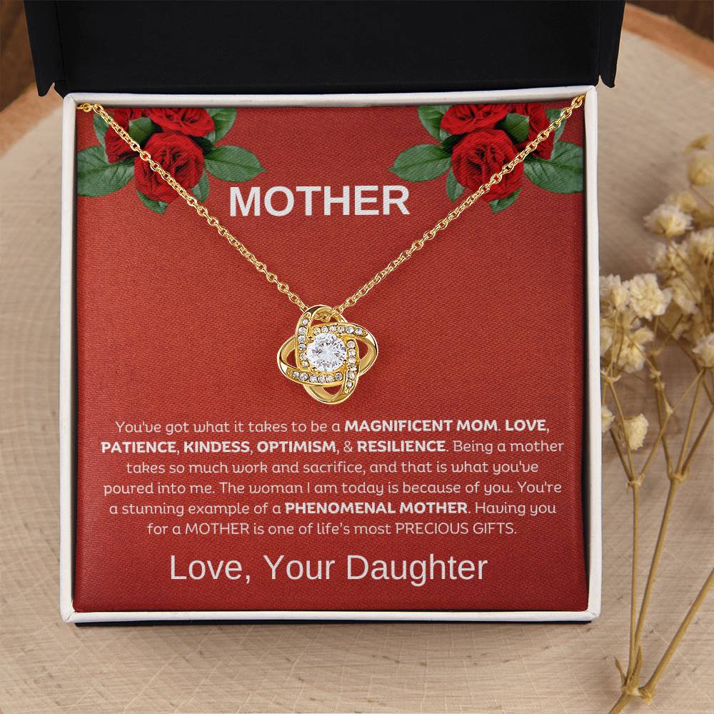 You're a Magnificent Mom | Love Daughter | Love Knot Necklace