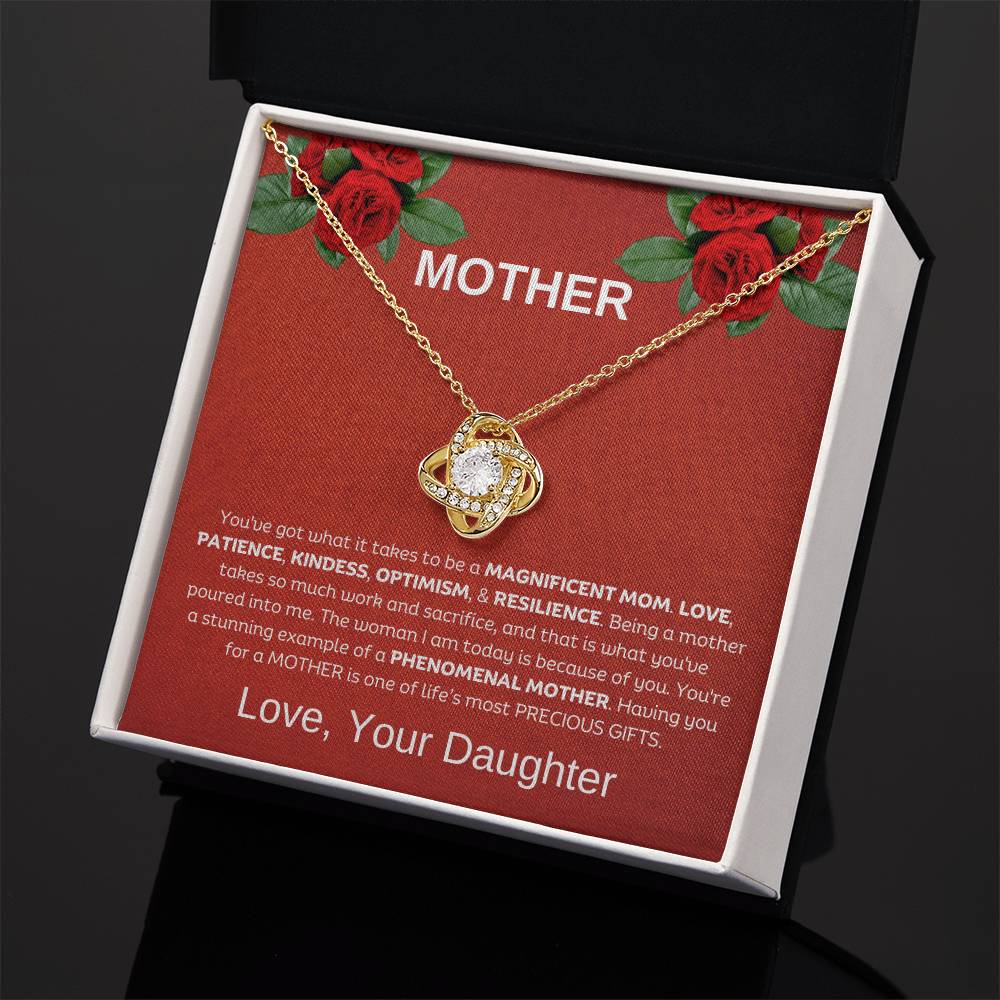 You're a Magnificent Mom | Love Daughter | Love Knot Necklace