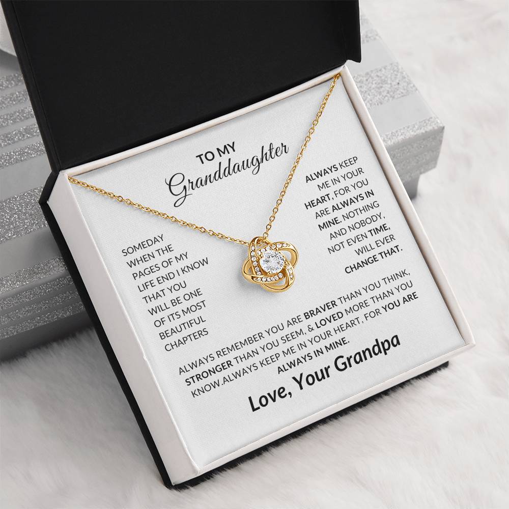 To My Granddaughter Necklace from Grandpa - Special Gift for Granddaughter - Forever Love Necklace