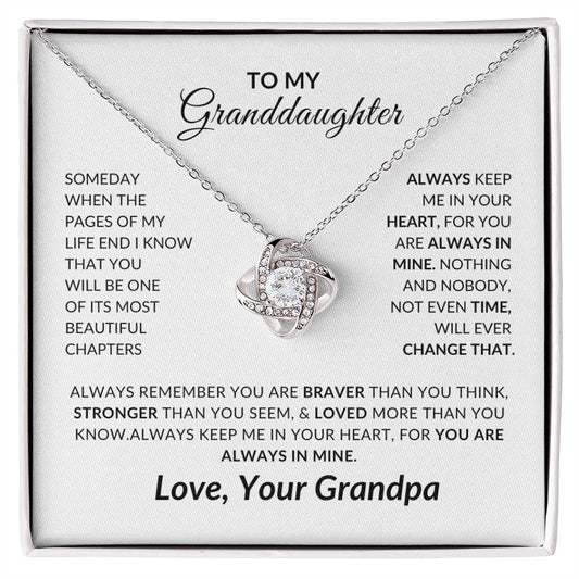 To My Granddaughter Necklace from Grandpa - Special Gift for Granddaughter - Forever Love Necklace