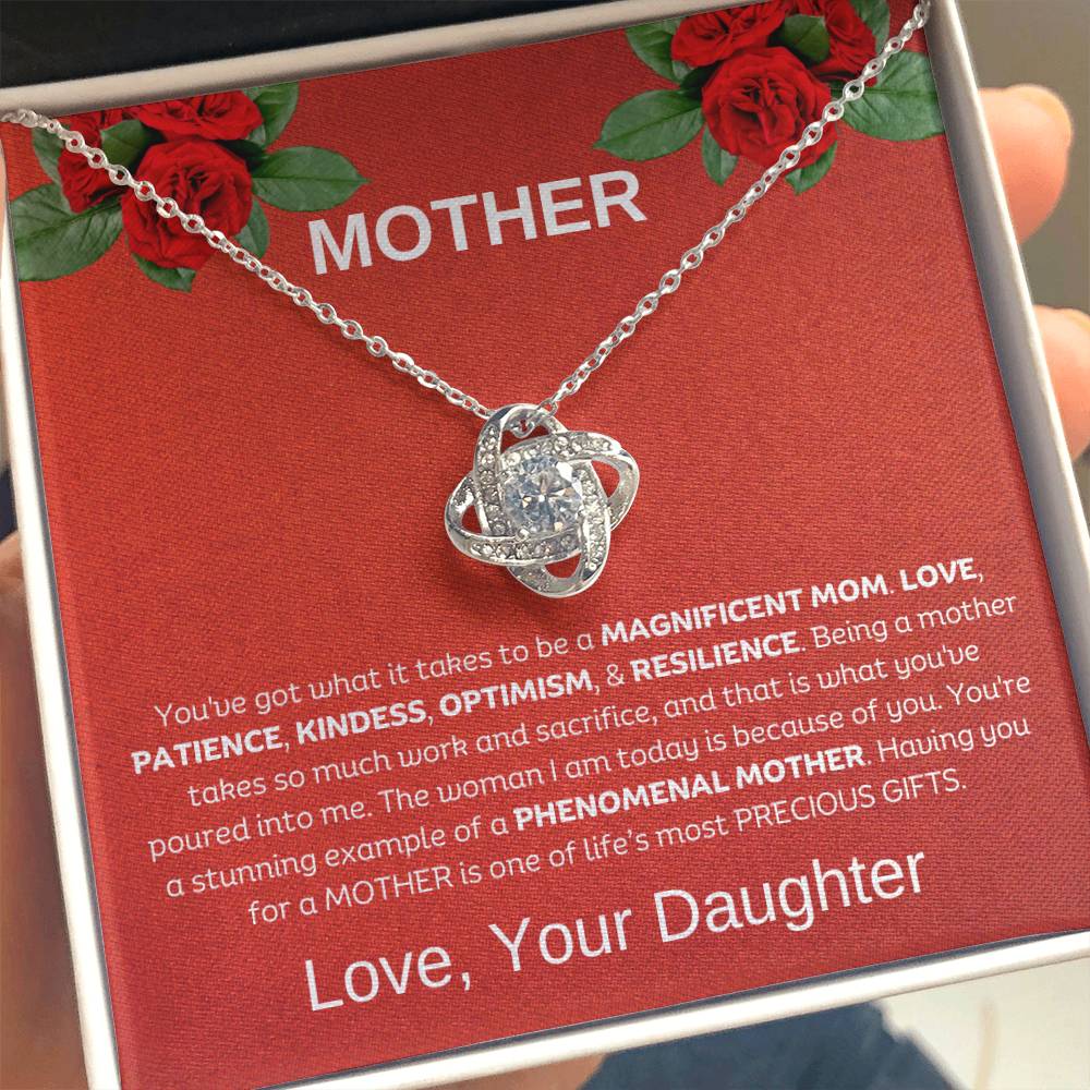 You're a Magnificent Mom | Love Daughter | Love Knot Necklace