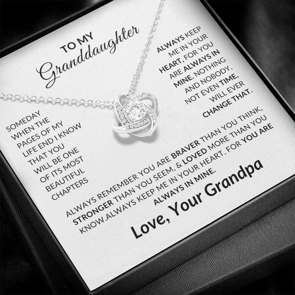 To My Granddaughter Necklace from Grandpa - Special Gift for Granddaughter - Forever Love Necklace