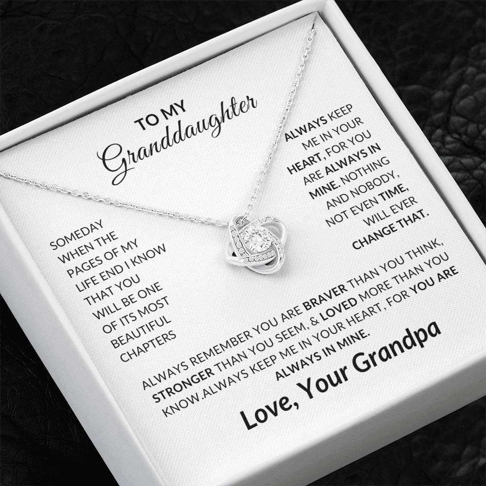 To My Granddaughter Necklace from Grandpa - Special Gift for Granddaughter - Forever Love Necklace