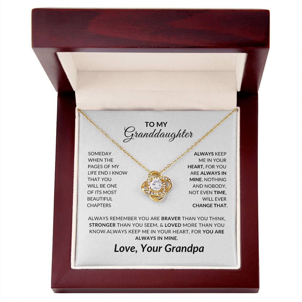 To My Granddaughter Necklace from Grandpa - Special Gift for Granddaughter - Forever Love Necklace