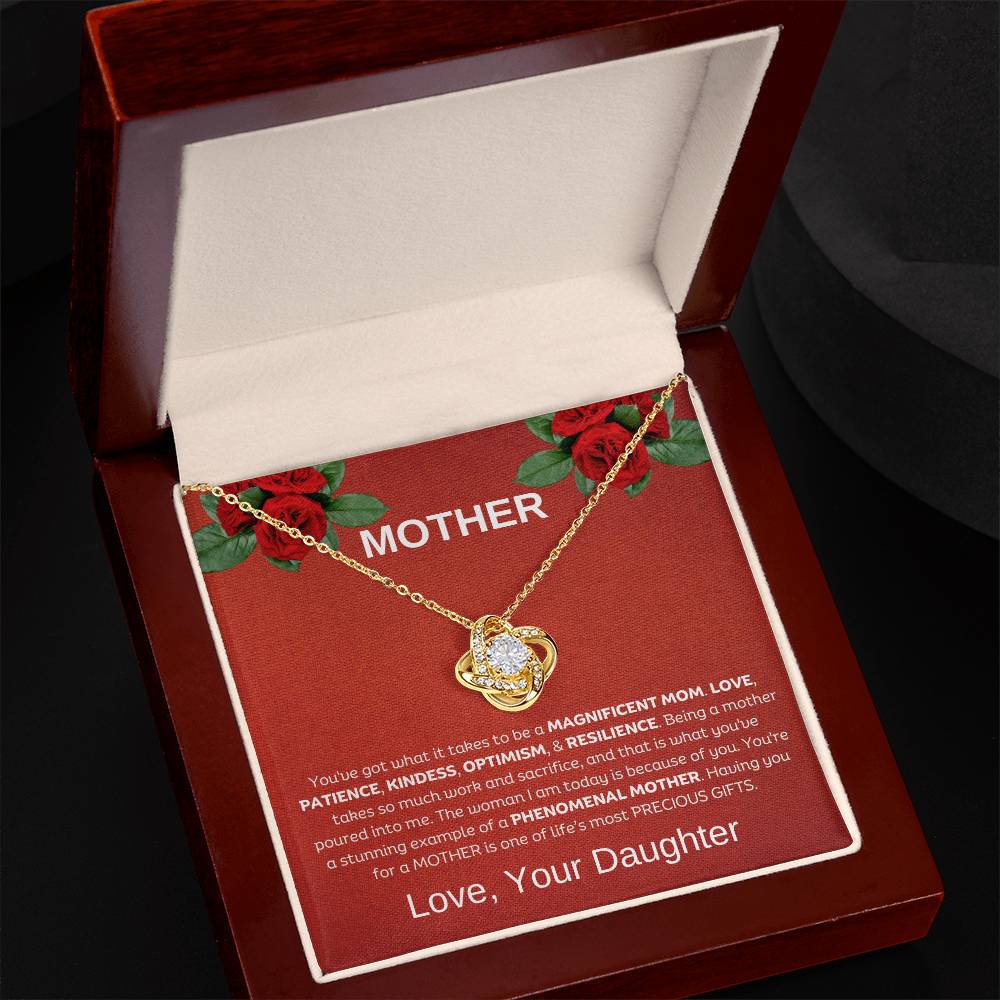 You're a Magnificent Mom | Love Daughter | Love Knot Necklace