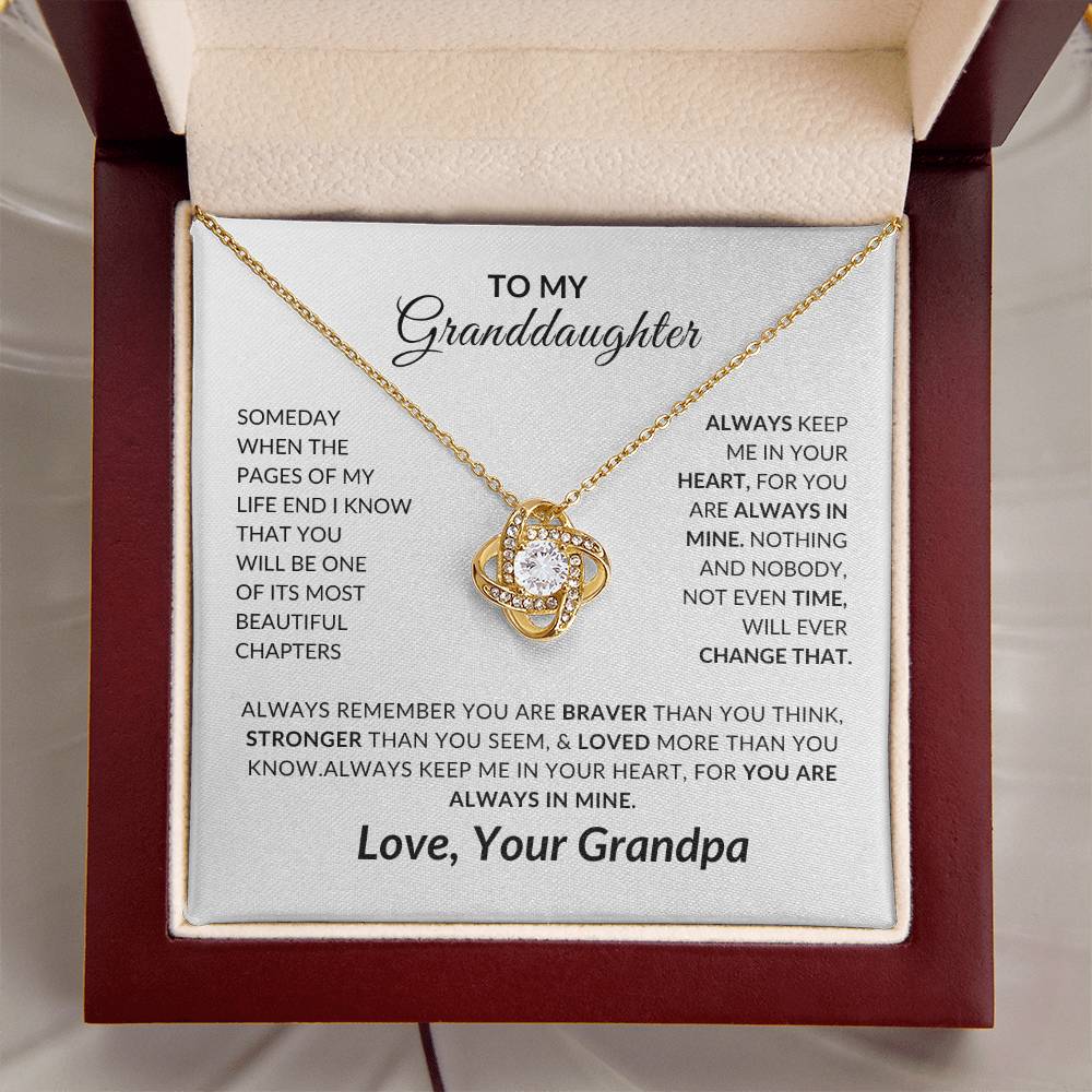 To My Granddaughter Necklace from Grandpa - Special Gift for Granddaughter - Forever Love Necklace