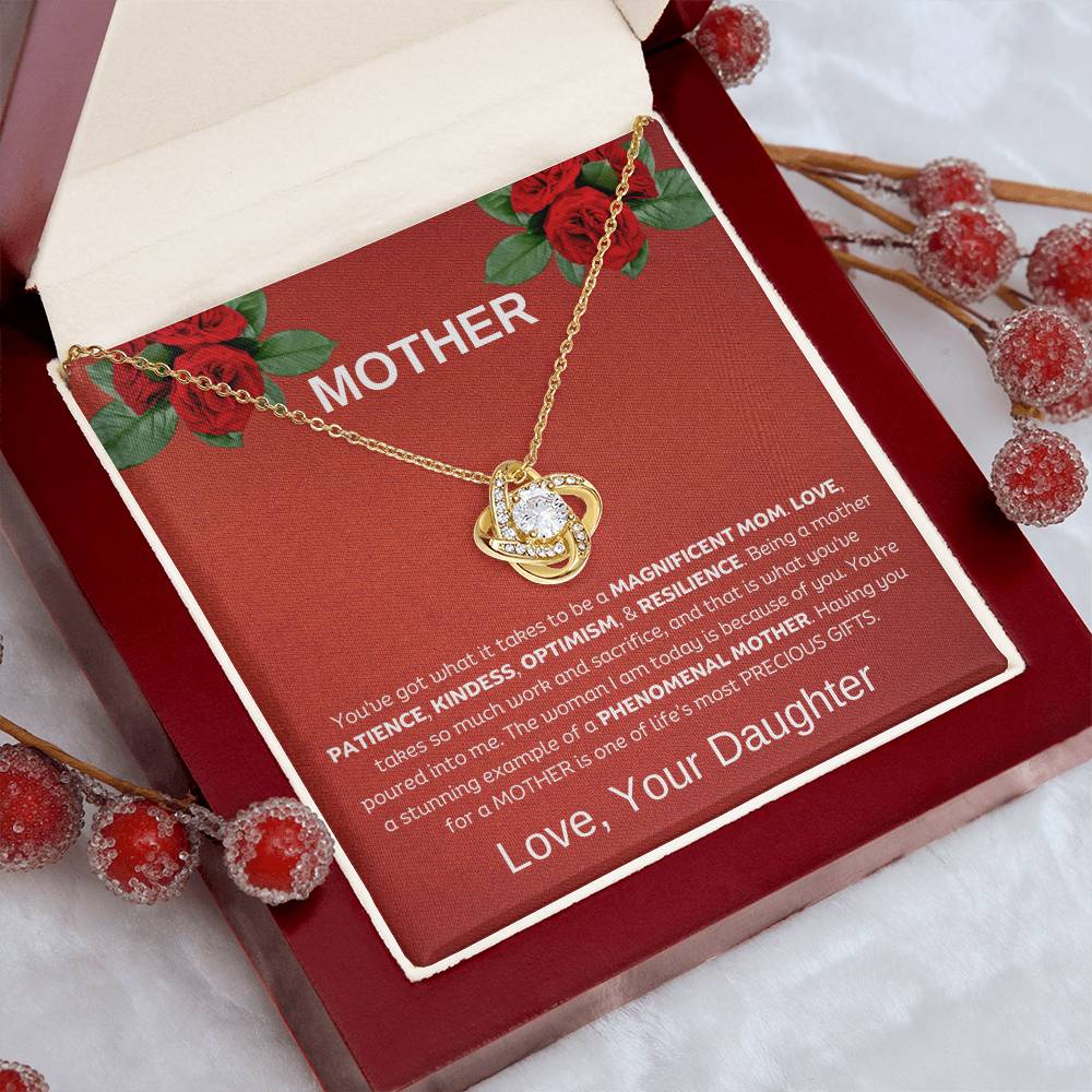 You're a Magnificent Mom | Love Daughter | Love Knot Necklace