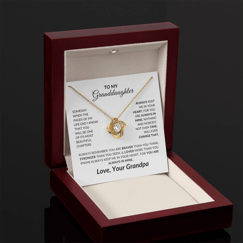 To My Granddaughter Necklace from Grandpa - Special Gift for Granddaughter - Forever Love Necklace