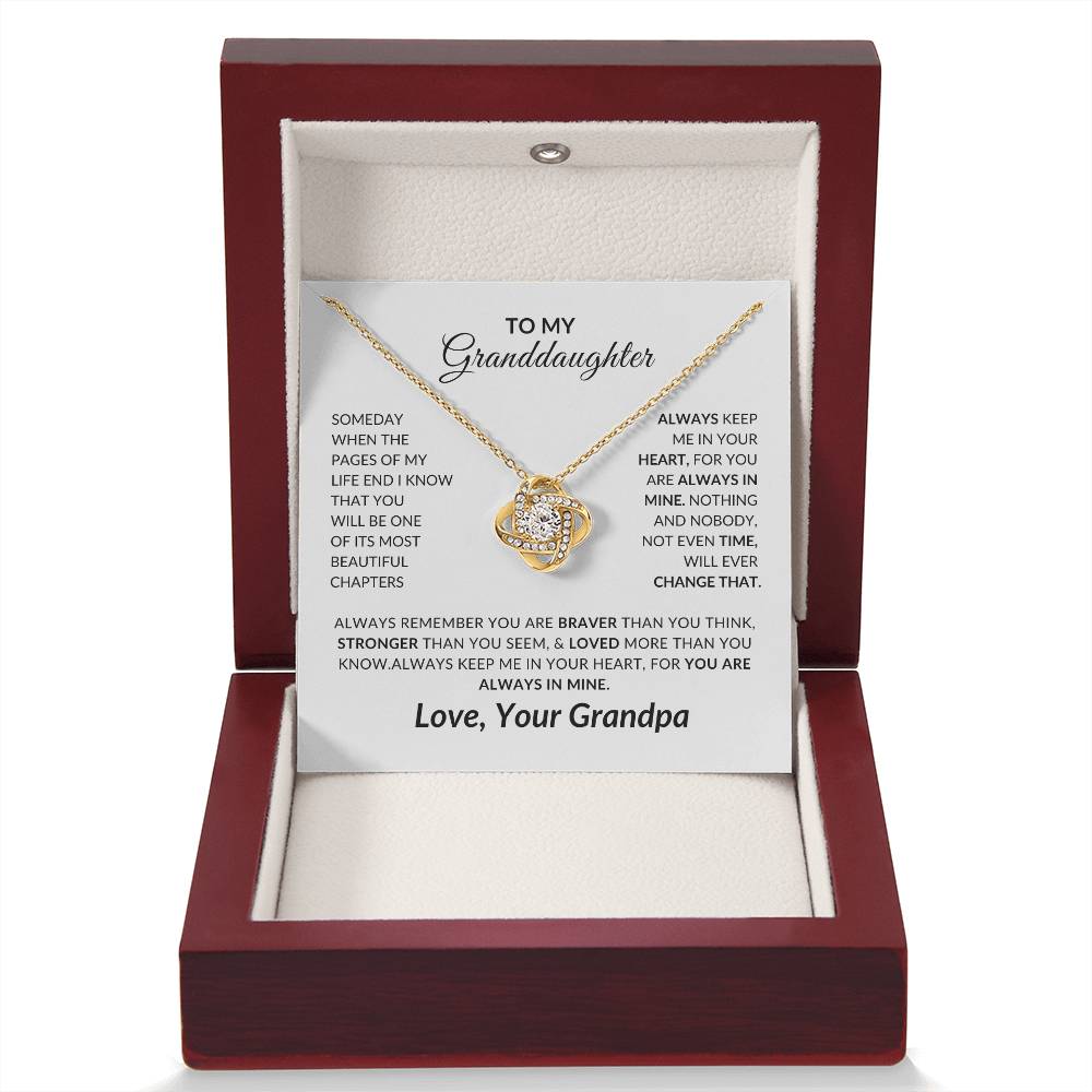 To My Granddaughter Necklace from Grandpa - Special Gift for Granddaughter - Forever Love Necklace