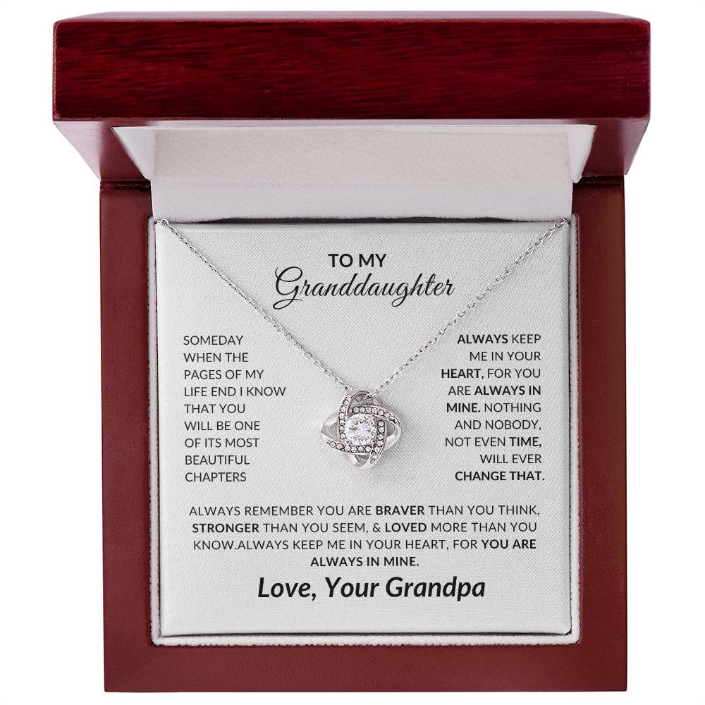 To My Granddaughter Necklace from Grandpa - Special Gift for Granddaughter - Forever Love Necklace