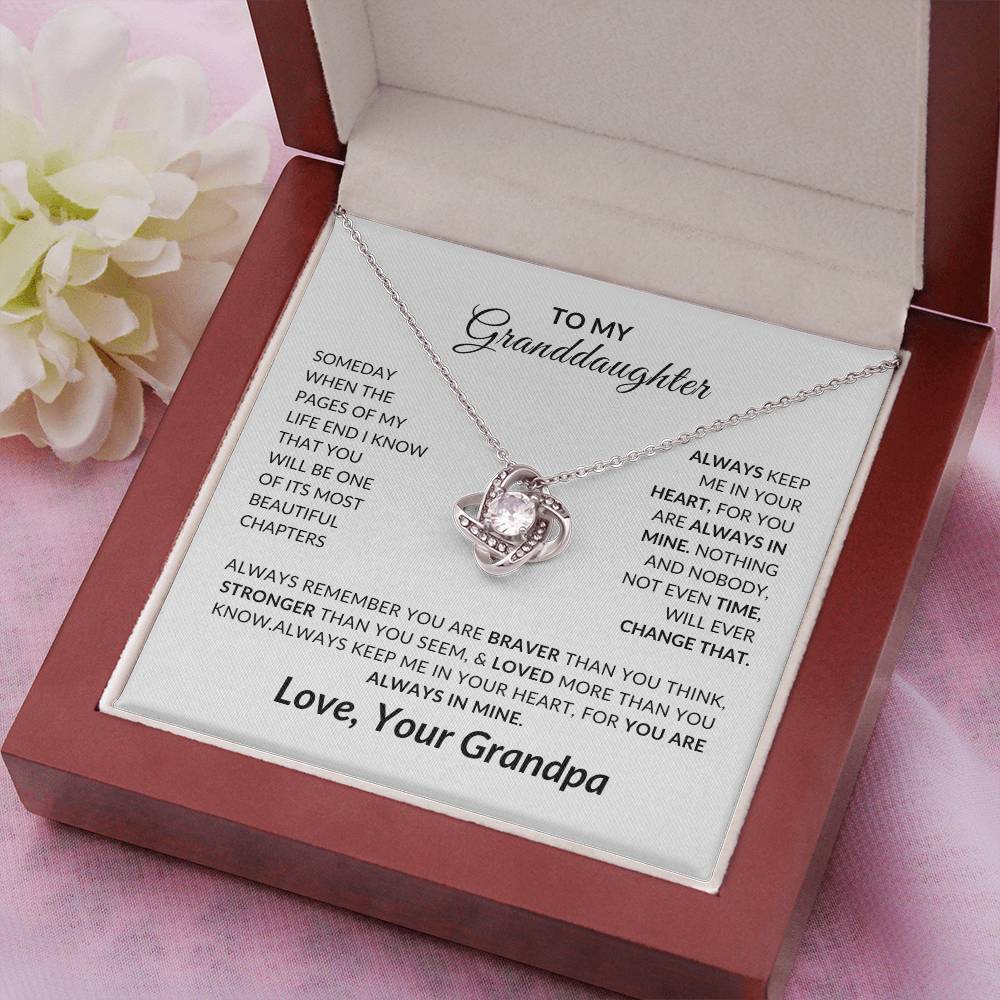 To My Granddaughter Necklace from Grandpa - Special Gift for Granddaughter - Forever Love Necklace