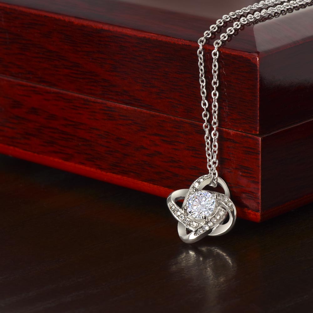 To My Beautiful Daughter "Someday When The Pages of My Life" Love Knot Necklace