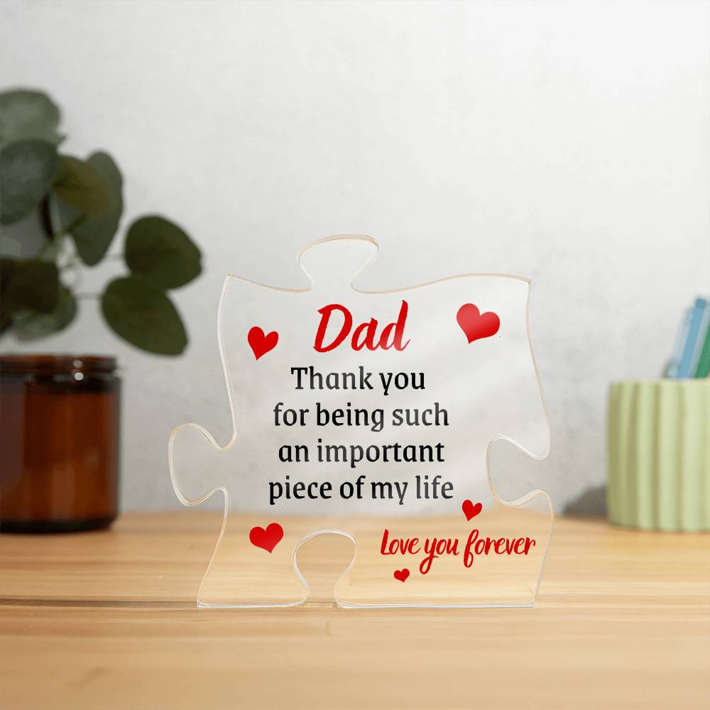 Gift for Dad Acrylic Puzzle Plaque | Unique Gift for Dad from Daughter, Gift from Son, Desk Office Decoration, Home Decor