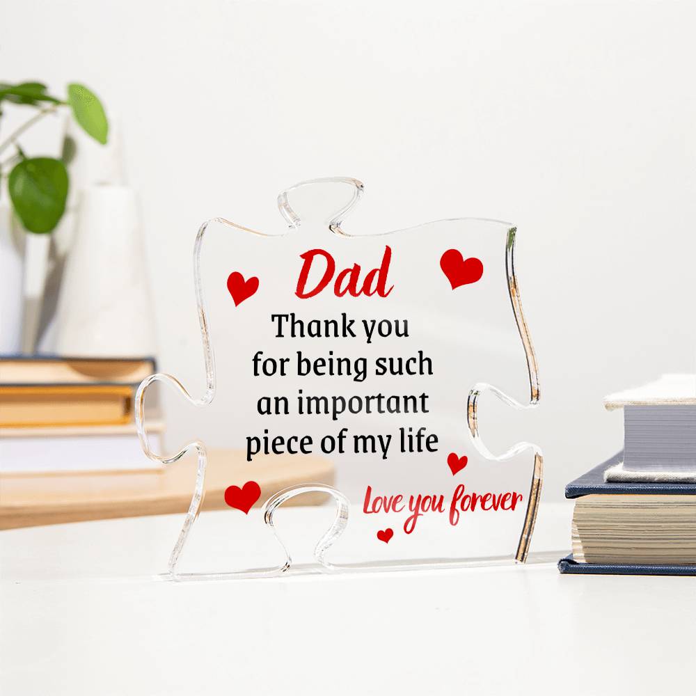 Gift for Dad Acrylic Puzzle Plaque | Unique Gift for Dad from Daughter, Gift from Son, Desk Office Decoration, Home Decor