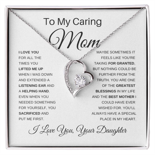 To My Mom - No Way I Can Repay You For All You've Done - Love From Daughter to Mother Forever Love Necklace