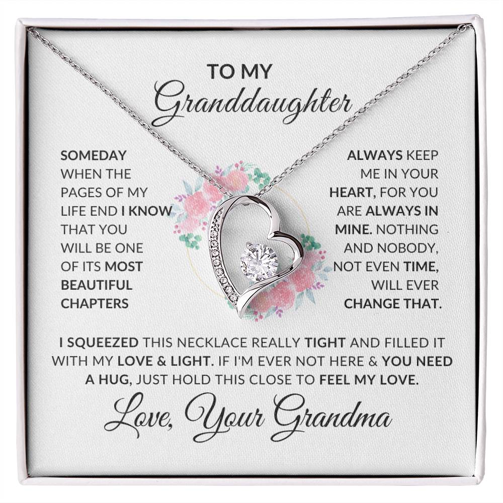 To My Granddaughter Necklace from Grandma - Special Gift for Granddaughter - Forever Love Necklace