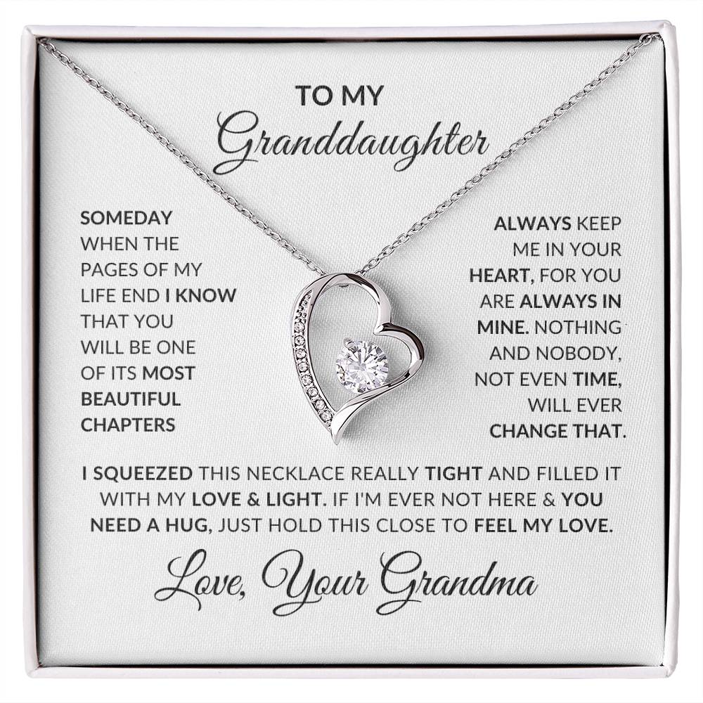 To My Granddaughter Necklace from Grandma - Special Gift for Granddaughter - Forever Love Necklace