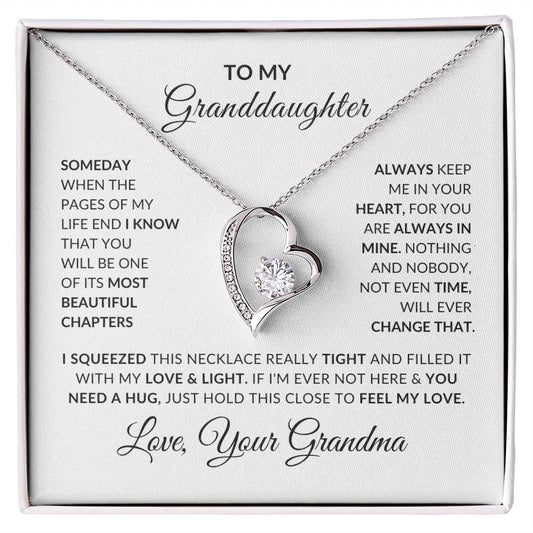 To My Granddaughter Necklace from Grandma - Special Gift for Granddaughter - Forever Love Necklace